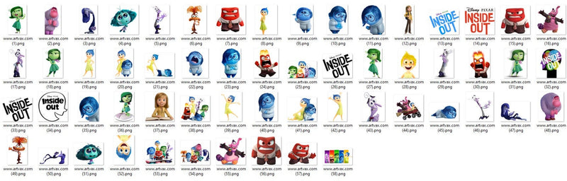 Inside Out 2 characters design png bundle, disney cartoon png, digital download