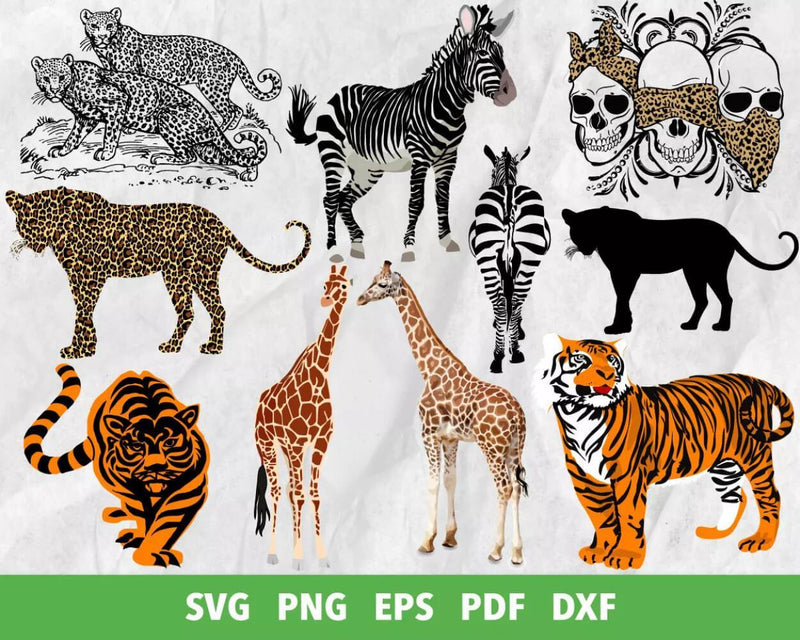 Animal Print SVG Bundle, Cut Files & Clipart For Cricut & Silhouette