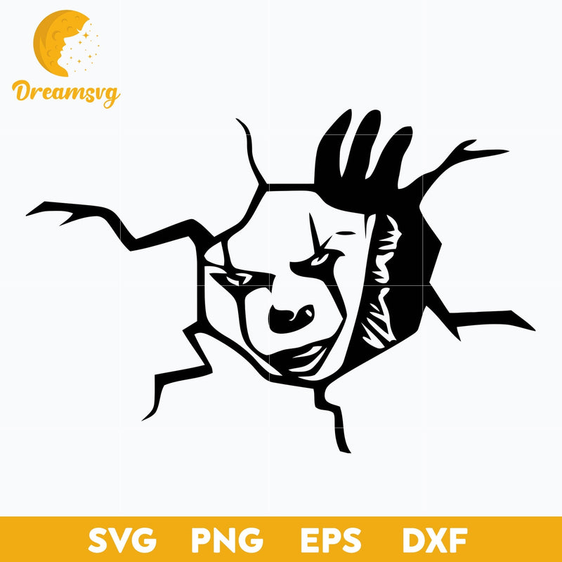 Pennywise clown SVG, Scary Halloween SVG, Horror Characters svg, Halloween svg, png, dxf, eps digital file.