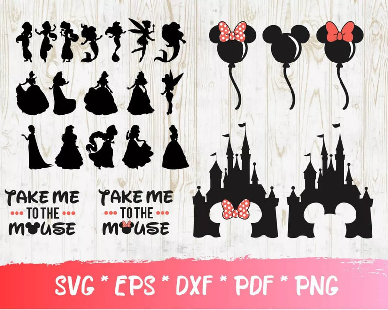 Minnie & Mickey Mouse SVG Bundle, Mickey Mouse SVG Cricut, Mickey Mouse PNG, Minnie Mouse Clipart