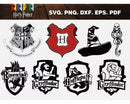 Potter Houses SVG, Hogwarts Houses SVG For Cricut, Hogwarts SVG Files, Hogwarts PNG Transparent