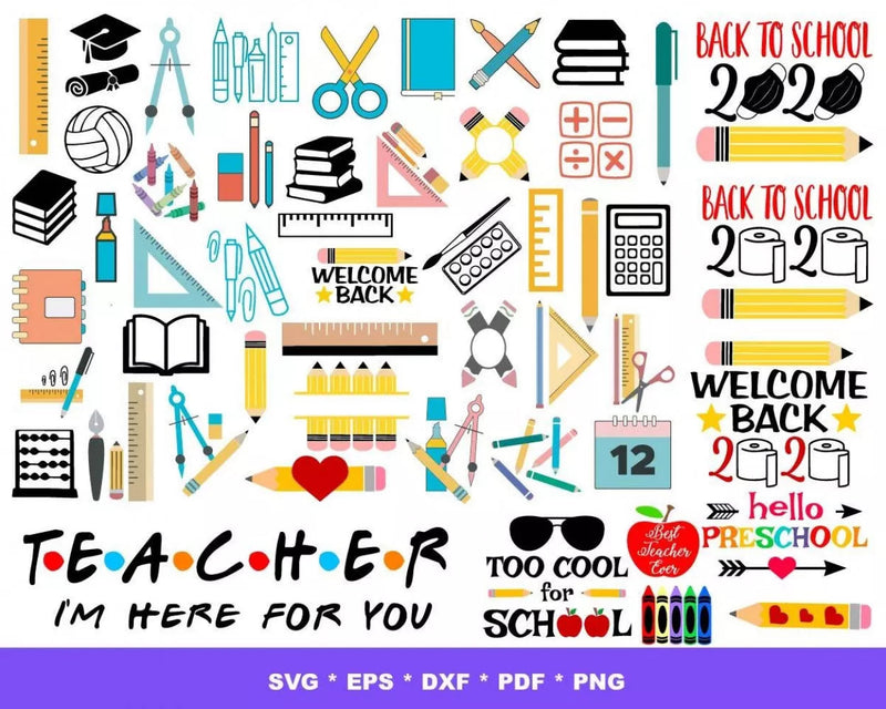 Back To School SVG Bundle 2000+ Files For Cricut & Silhouette