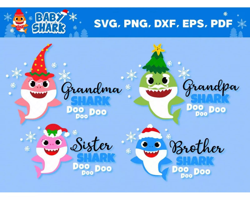 Christmas Baby Shark SVG, Christmas Baby Shark PNG, Christmas Baby Shark Clipart