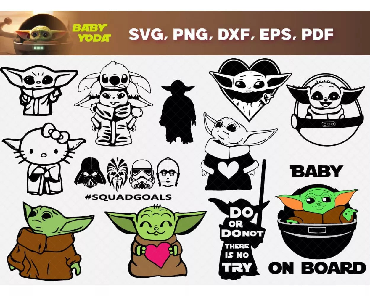 Baby Yoda Svg Bundle, Baby Yoda Svg, Baby Yoda Png, Baby Yoda Clipart, Baby Yoda Svg Cut files