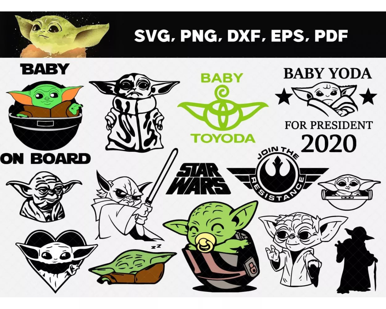 Baby Yoda Svg, Baby Yoda Png, Baby Yoda Cricut Svg, Baby Yoda Clipart