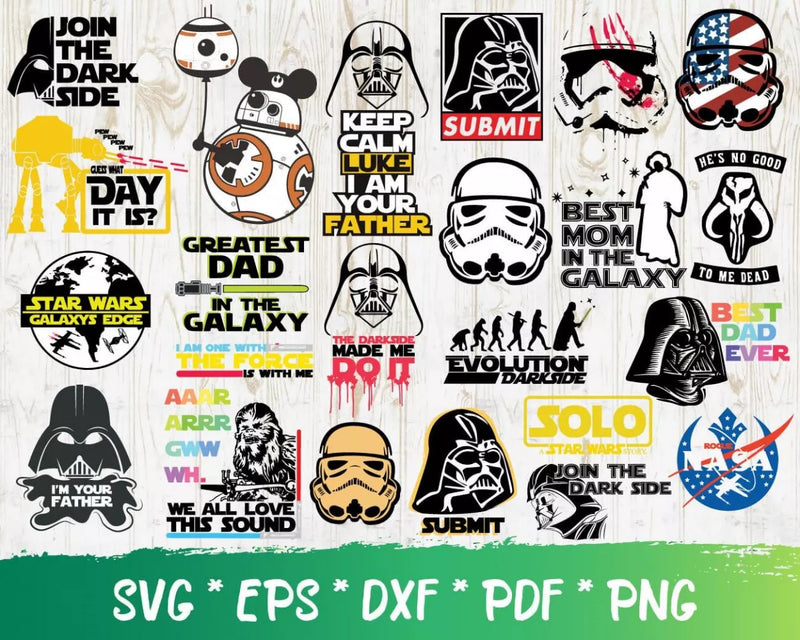 Star Wars Clipart Bundle, PNG & SVG Cut Files for Cricut & Silhouette