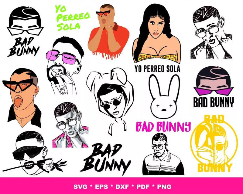 Bad Bunny Svg, Bad Bunny Svg for Cricut, Bad Bunny Clipart Bundle