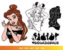 Princess Belle Svg, Princess Belle Silhouette Svg, Princess Belle Clipart Bundle