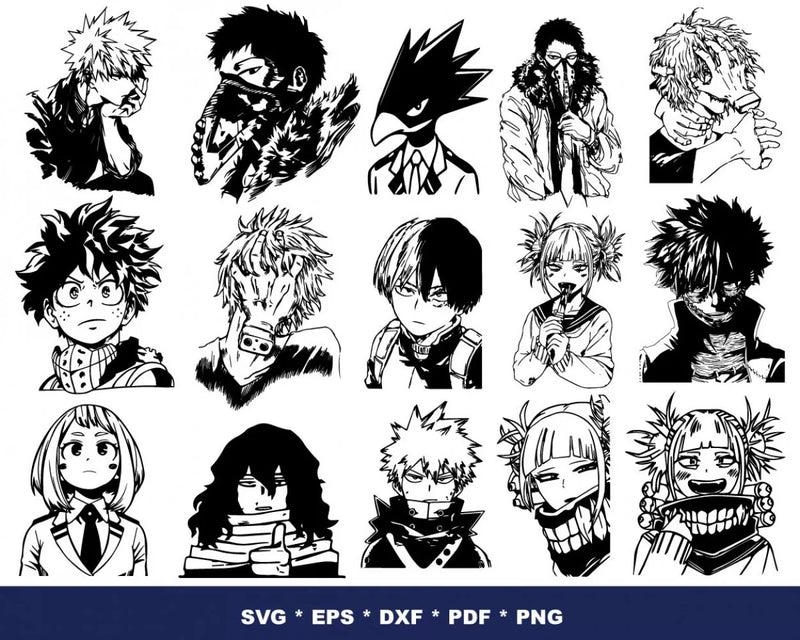 My Hero Academia SVG Bundle 200+ Files For Cricut & Silhouette