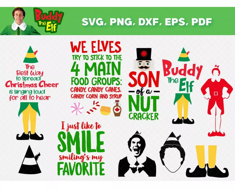 Buddy the Elf Christmas SVG Bundle 75+ Files For Cricut & Silhouette