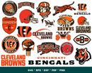 NFL Teams Clipart Bundle, PNG & SVG Cut Files for Cricut / Silhouette