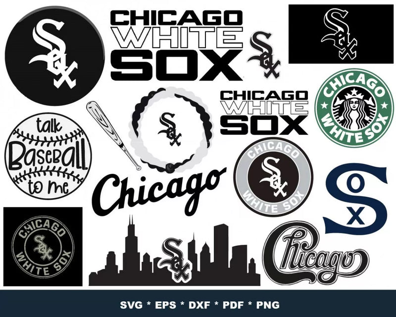 Chicago White Sox Clipart Bundle, PNG & SVG Files for Cricut / Silhouette