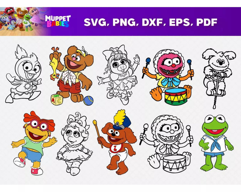 Muppet Babies Clipart Bundle, Muppets SVG, Muppet Babies Cricut Designs, Muppet Babies SVG For Cricut