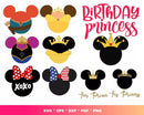 Princess Minnie Mouse SVG, Minnie Princess SVG, Minnie Clipart Set, Minnie Mouse Birthday Silhouette Vector Cut Files