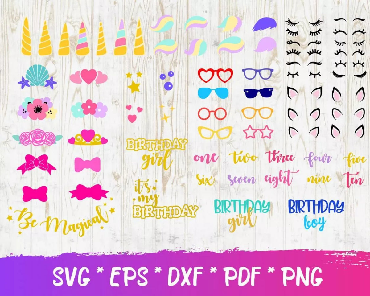 Unicorn Clipart Bundle, Unicorn SVG Cut Files for Cricut, Unicorn Silhouette Vector Cut Files