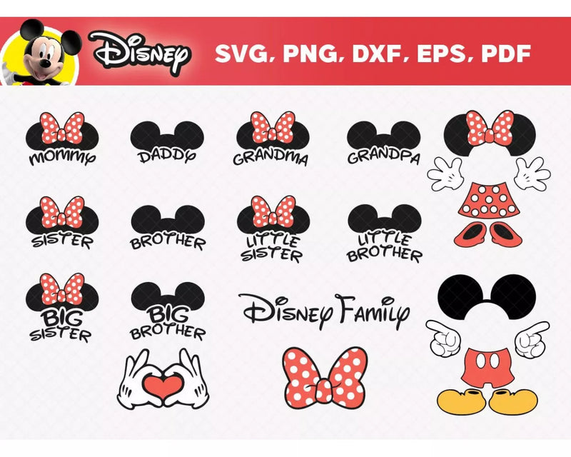 Disney Clipart Bundle, PNG & SVG Cut Files for Cricut / Silhouette