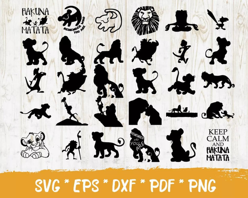 Lion King Clipart Bundle, Lion King Svg For Cricut Files, Lion King Silhouette Vector Cut Files