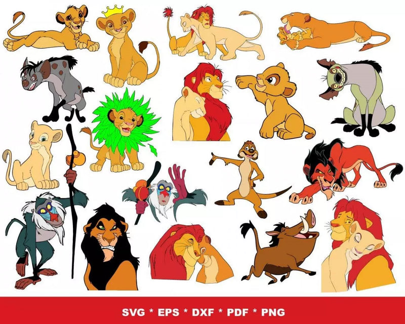 Lion King Clipart Bundle, Lion King PNG & SVG Cut Files for Cricut & Silhouette