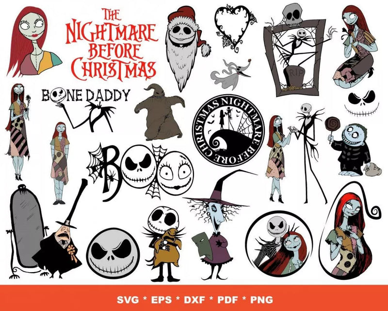 Nightmare Before Christmas SVG, Jack Skellington SVG For Cricut, Nightmare Before Christmas PNG Transparent