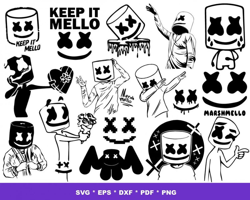 DJ Marshmello SVG Bundle 150+ Files For Cricut & Silhouette