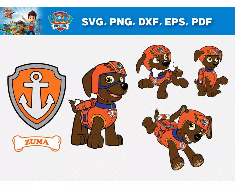 Skye Paw Patrol SVG, Chase Paw Patrol SVG, Marshall SVG For Cricut, Sesame Street Characters Clipart Bundle