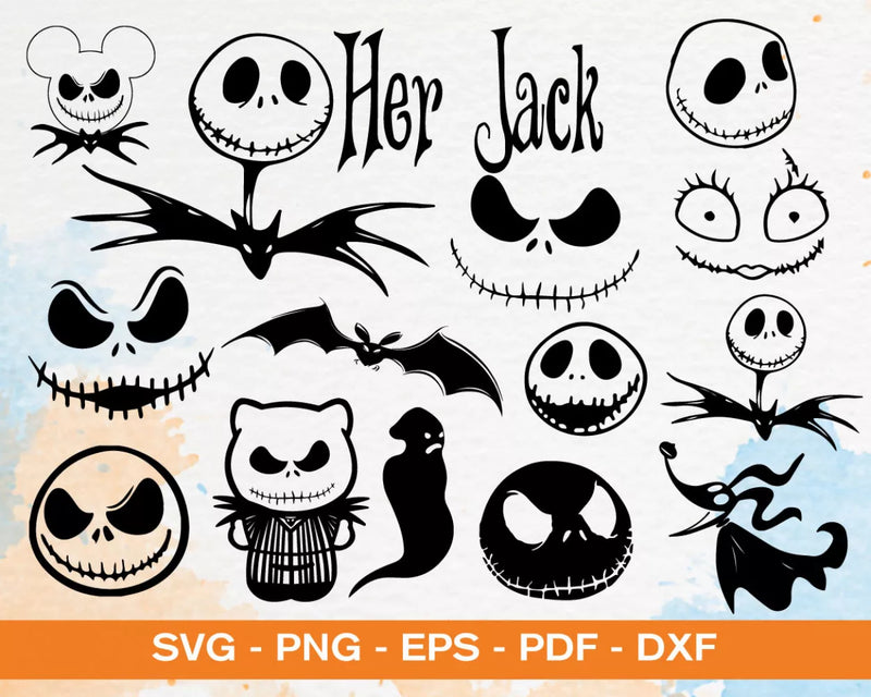 Nightmare Before Christmas Clipart Bundle, PNG & SVG Cut Files for Cricut & Silhouette