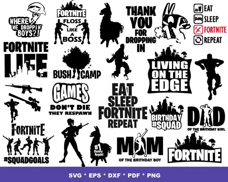 Fortnite SVG Bundle 500+ Files For Cricut & Silhouette