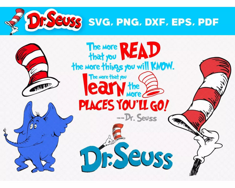 Dr Seuss SVG, Dr Seuss SVG For Cricut & Silhouette, Dr Seuss Hat SVG, Dr Seuss Clipart