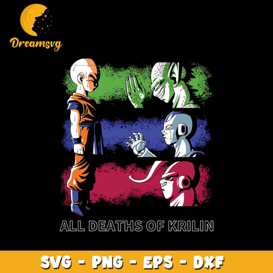 All deaths of krilin Svg, Anime Svg, Dragon Ball Svg
