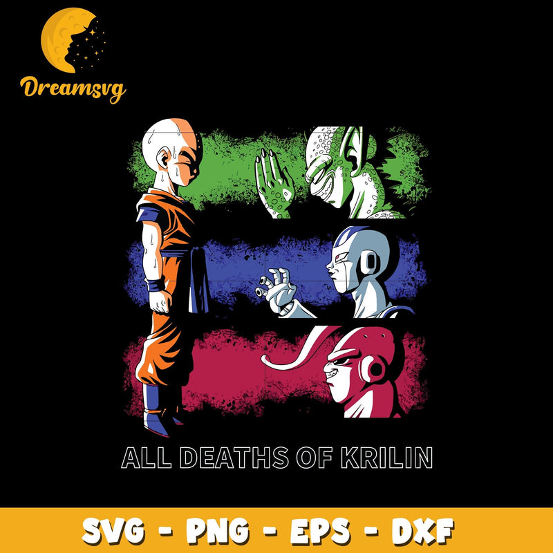 All deaths of krilin Svg, Anime Svg, Dragon Ball Svg