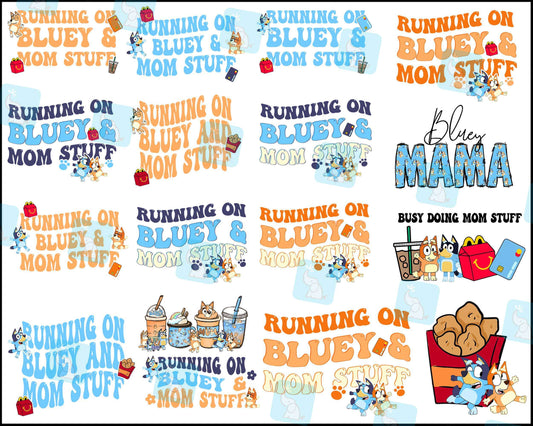 30+ Blue Mama Png Bundle, Heeler Mama Png, Bluey Mom Png, Cartoon Png, Cute Mama Png, Gift For Mama, Digital Download