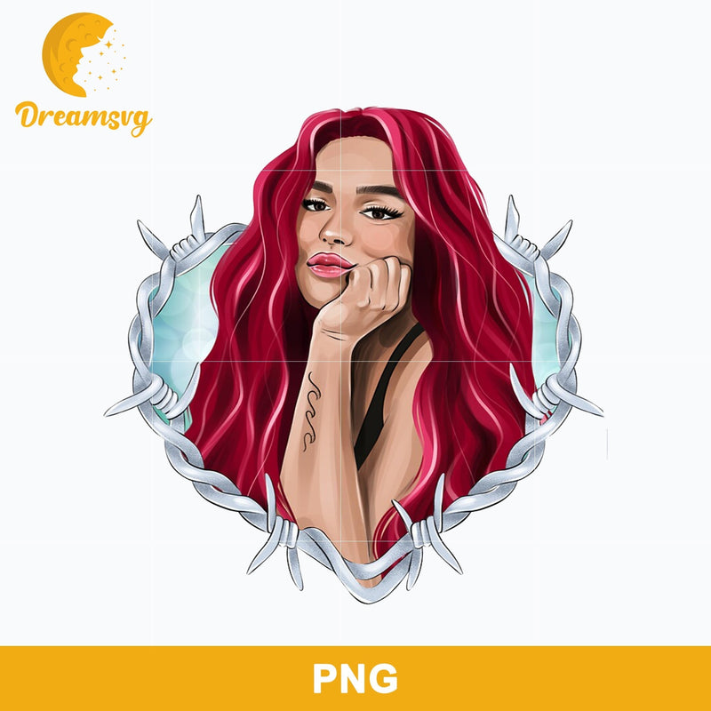 Karol G Heart Tattoo Png, Karol G Red Hair Png, Heart Tattoo PNG File