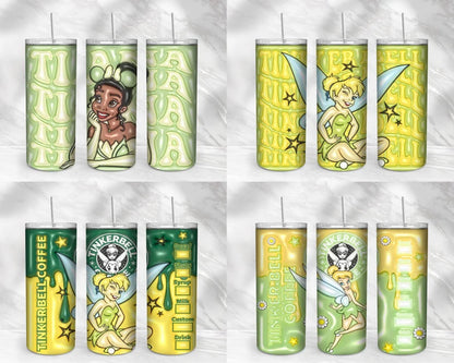 30+ Disney princess Inflated for 20oz Skinny Tumbler - Instant download