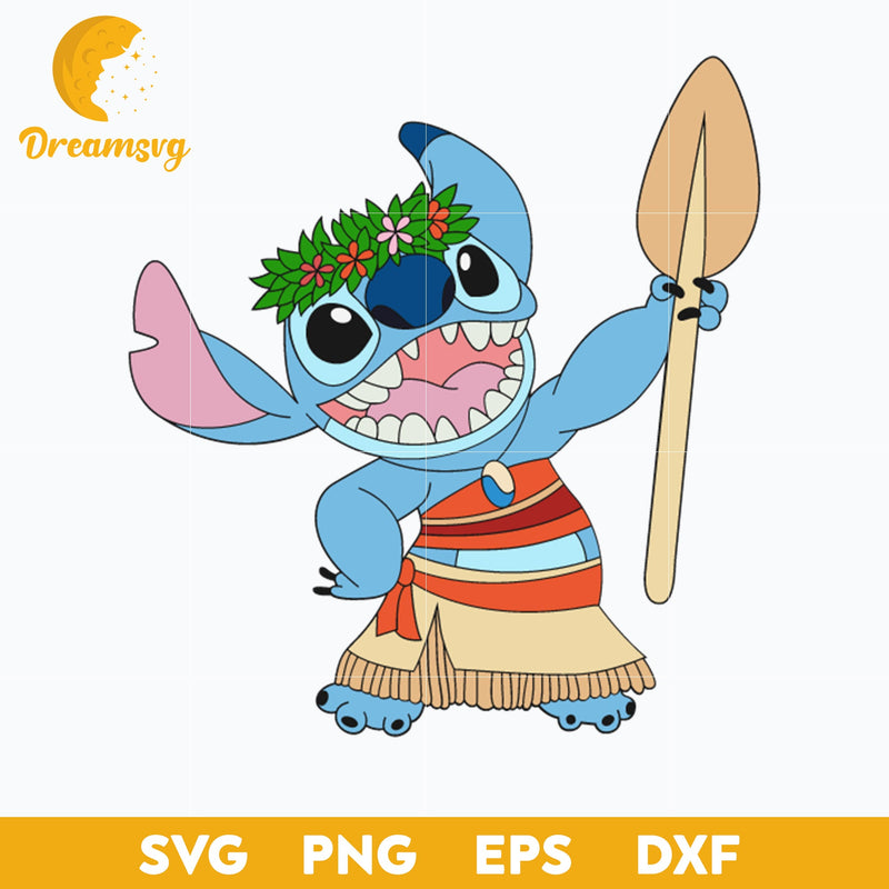 Stitch Ocean Moana SVG, Stitch Moana SVG, Stitch Halloween SVG, PNG, DXF, EPS Digital File.