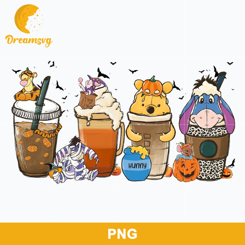 Fall Winne The Pooh Coffee  Png, Pooh Coffee Png Digital File.