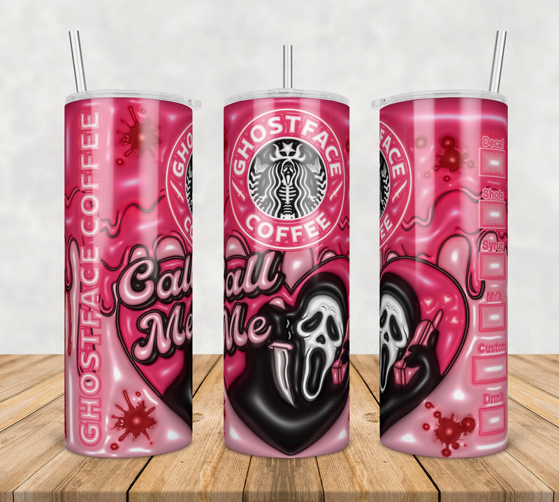 Ghostface Horror Inflated 3D Tumbler Wrap Png, SG10072332