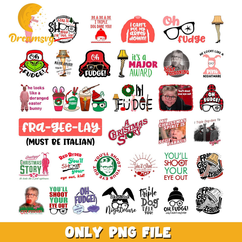 You'll shoot your eye out christmas bundle png, a christmas story png