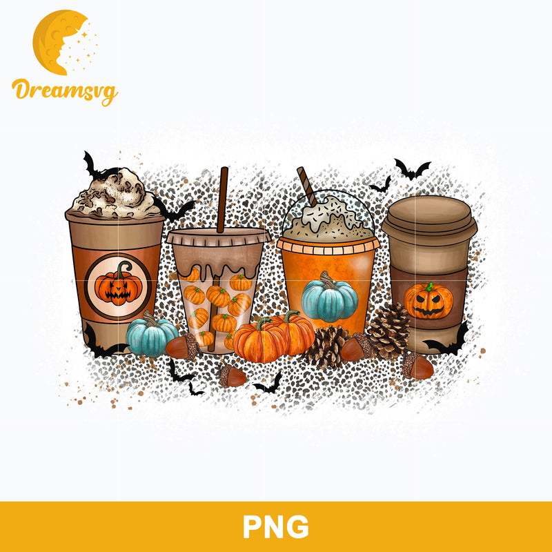 Fall Coffee Halloween Png, Pumpkin Spice Latte Png, Halloween Coffee Png Sublimation.