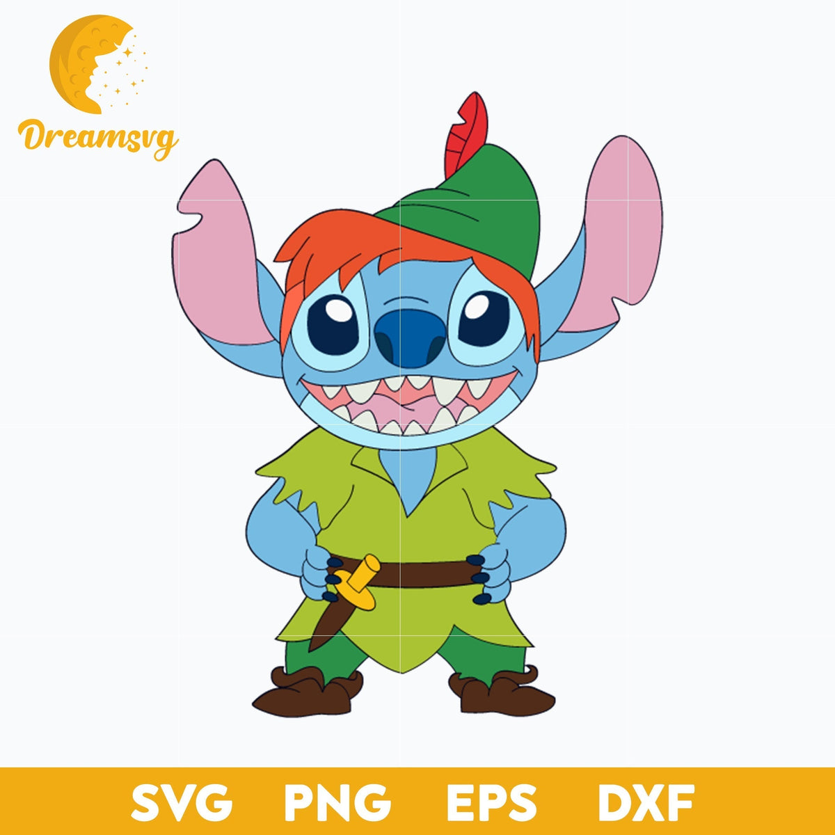 Stitch Peter Pan SVG, Stitch Peter Pan Flying Neverland SVG, Stitch Halloween SVG, PNG, DXF, EPS Digital File.