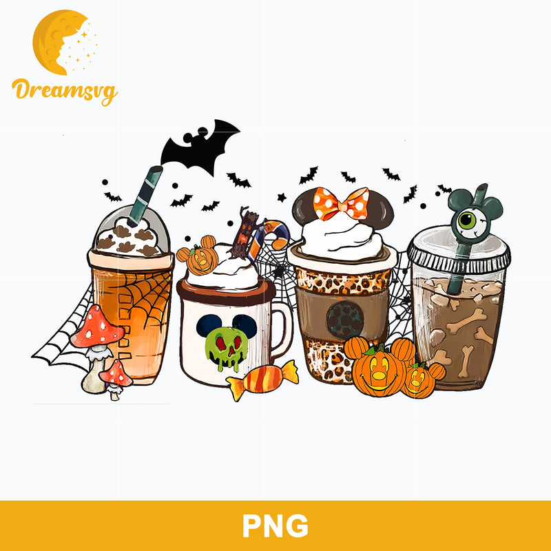 Halloween Mickey Coffee Drink Png, Disney Halloween Png, Halloween Coffee Png Sublimation.