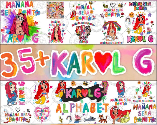 35+ Karol G PNG Bundle, Karol G Alphabet Svg Png, Mañana Será Bonito Png, Karol G Tumbler Wrap
