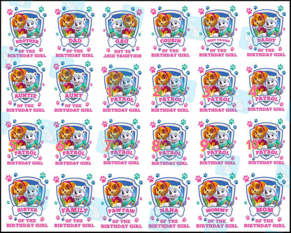 35 Paw Patrol PNG Bundle, Bundle Family png, Birthday Girl Bundle designs, Digital download.