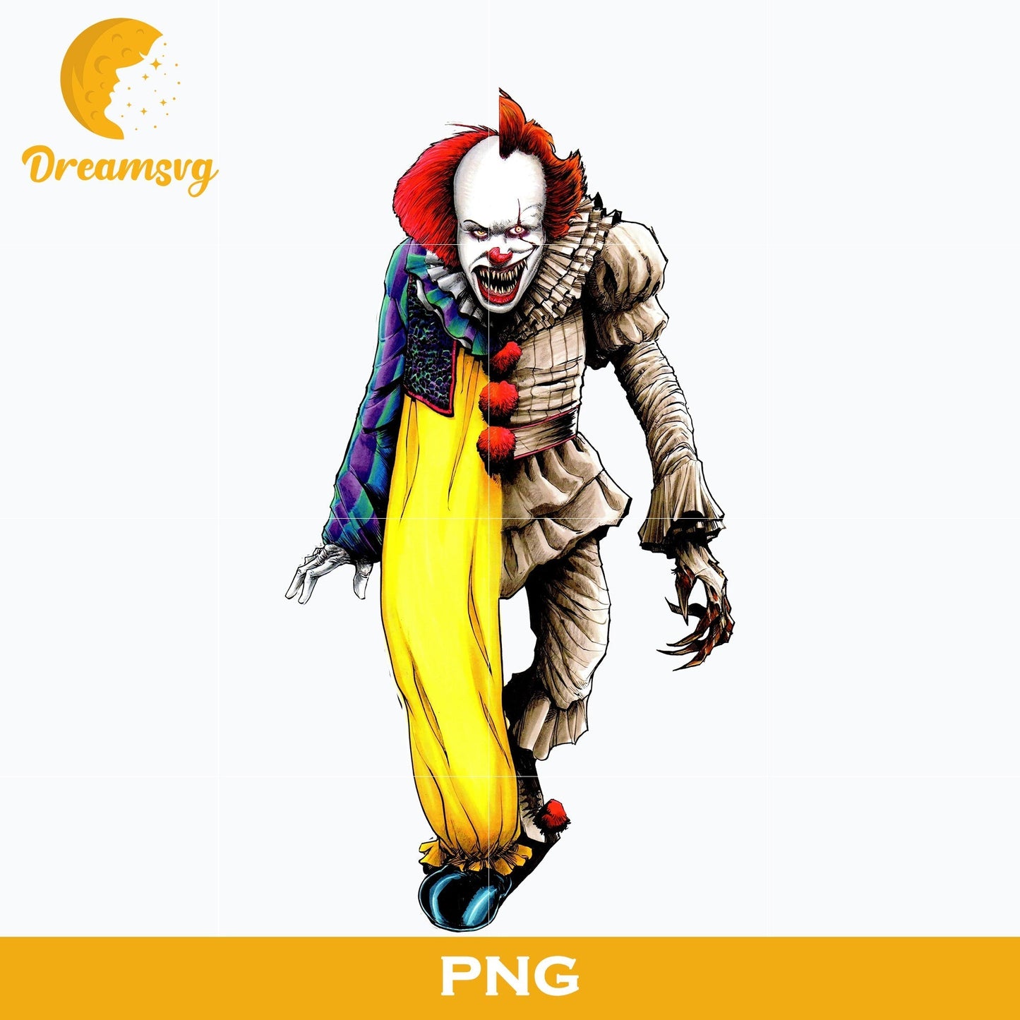 Pennywise Clown PNG, Pennywise Clown Halloween, It Png, Scary Halloween, Horror Characters, Halloween svg, png digital file.