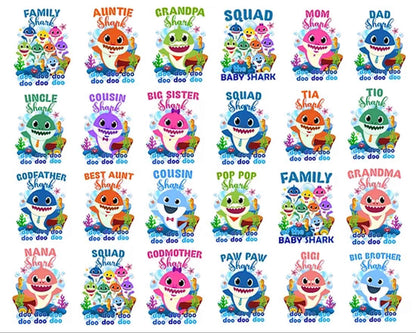 35+ Baby Shark PNG  Mega Bundle, Bundle Baby shark family designs, Digital files
