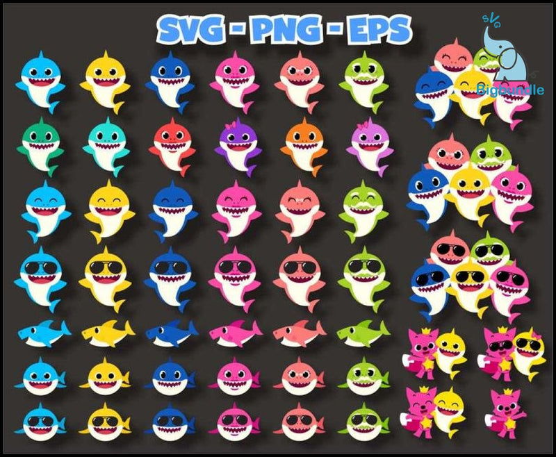 370+ Baby Shark SVG Mega Bundle, Bundle svg, eps, png, dxf