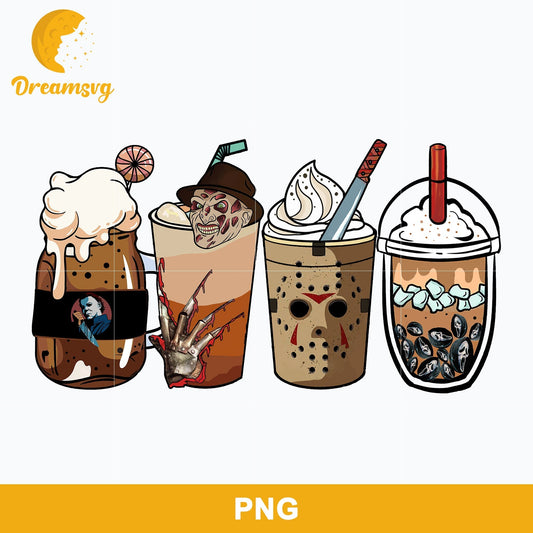 Horror Fall Coffee Halloween Png, Horror Halloween Png Digital File.