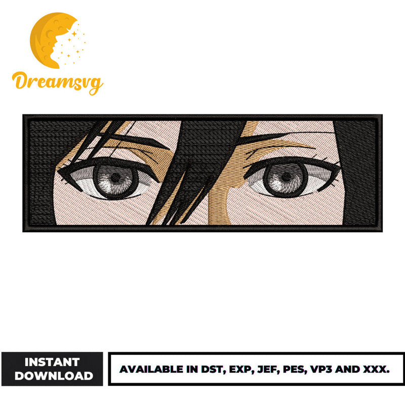 Mikasa Eye embroidery design, Attack on Titan embroidery