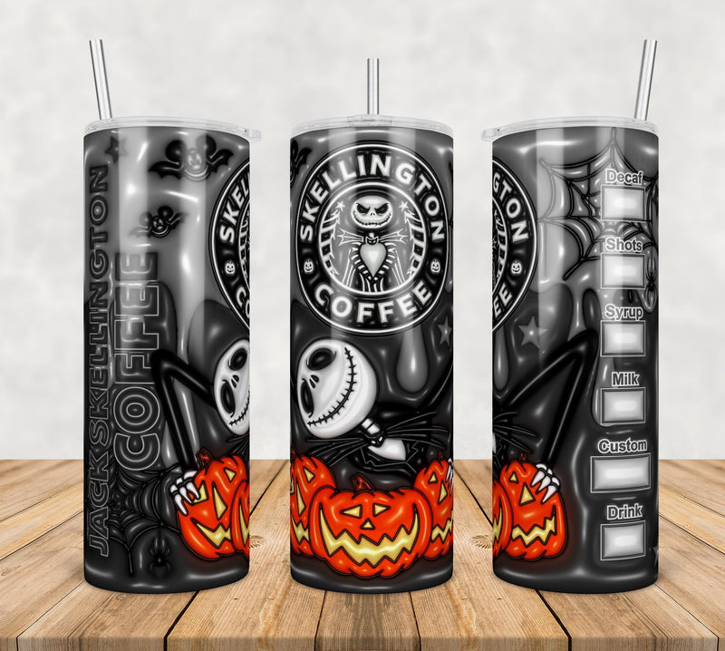 Jack Skellington Inflated 3D Tumbler Wrap Png, SG10072338