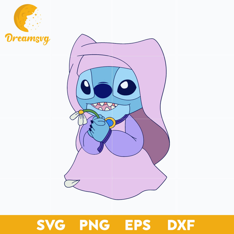 Stitch Holding Flowers SVG, Maiden Stitch SVG, Stitch Fox SVG, Stitch Halloween SVG, PNG, DXF, EPS Digital File.