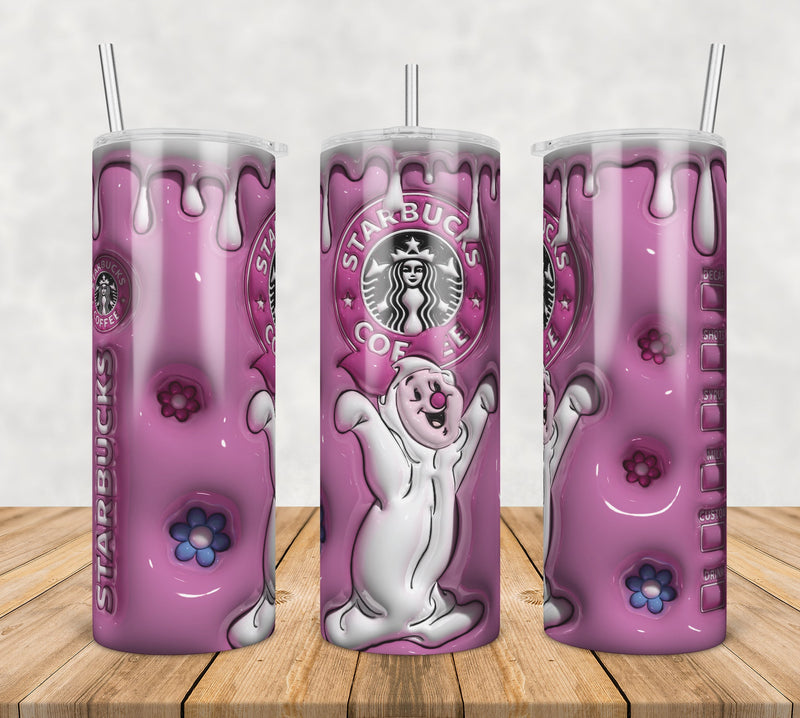 3D Inflated Puff Piglet,3d inflated tumbler wrap, 20oz Skinny Tumbler png,digital dowwnload.